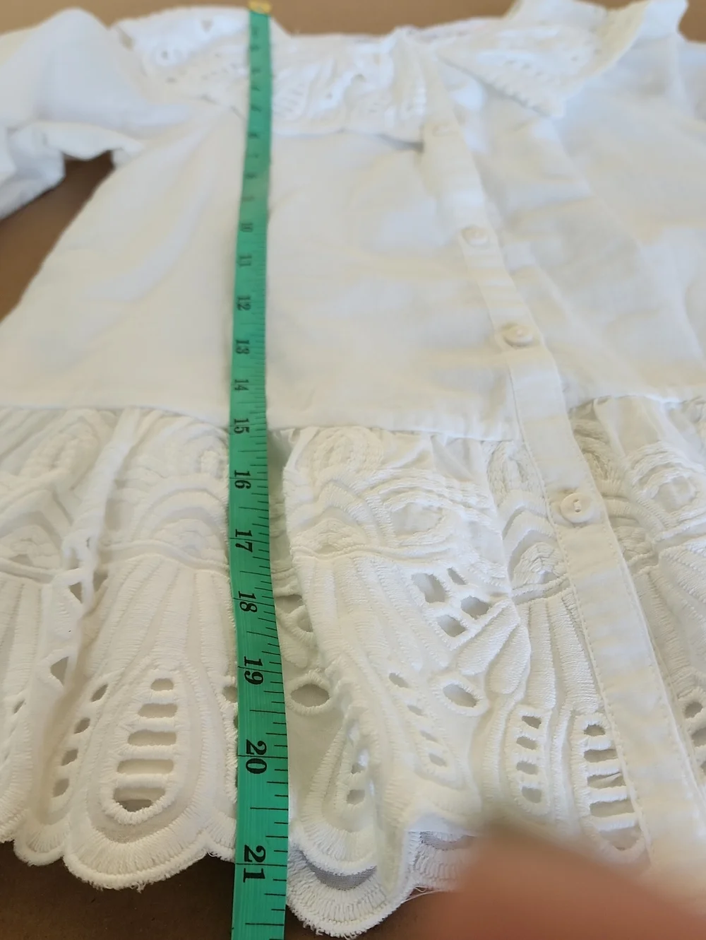 Zara Kids White Eyelet Button-Front Dress, Size 4 years